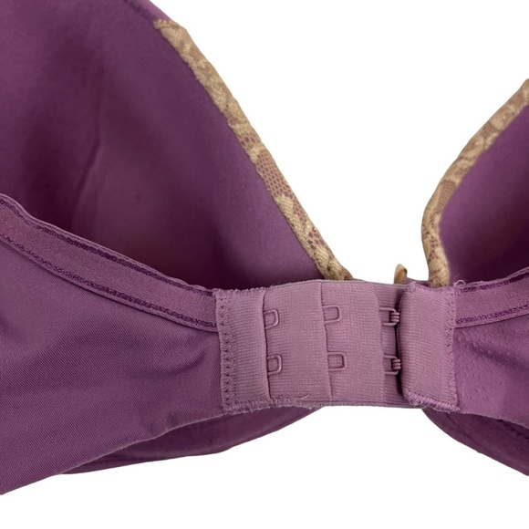 SOMA EMBRACEABLE FULL COVERAGE LACE TRIM Purple Underwire Lined Bra sz 34D - Picture 11 of 16